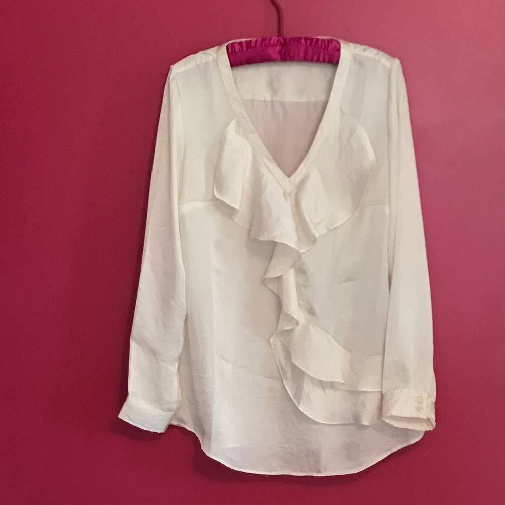 New York and Company Silky Cream Blouse